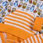 NWT Baby Boy Girl Owl Hooded Sweater Striped Orange Pants Outfit Set