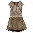 NWT Crazy 8 Girls Gold Mettalic Short Sleeve Dress Size  4 5 6