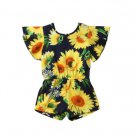 NWT Sunflower Girls Floral Black Sleeveless Romper Jumpsuit 2T 3T 4T 5T