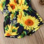 NWT Sunflower Girls Floral Black Sleeveless Romper Jumpsuit 2T 3T 4T 5T