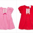 NWT Nursery Rhyme Baby Girls Red Pink Short Sleeve Corduroy Lace Dress
