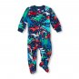 NWT The Childrens Place Boys Dinosaur Christmas Footed Fleece Sleeper Pajamas