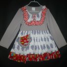 NEW Girls Boutique Ruffle Penguin Gray Long Sleeve Pink Dress 3-4 4-5 5-6