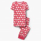 NWT Gymboree Heart Print Pink Short Sleeve Gymmies Pajamas Set Valentines Day