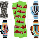 NWT JuDanzy Boys Leg Warmers Striped  Argyle Firetrucks