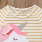 NWT Baby Girls Unicorn Striped Long Sleeve Romper Jumpsuit Outfit