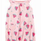 NWT Carter's Watermelon Baby Girls Pink Sleeveless Bubble Romper Sunsuit