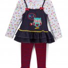 NWT Nannette Baby Girl ABC Owl Long Sleeve Tunic Leggings Outfit Set