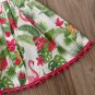 NEW Flamingo Girls Short Sleeve Shirt Floral Suspender Skirt Outfit Set