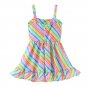 NWT Rainbow Striped Girls Sleeveless Ruffle Dress 2T 3T 4T 5T