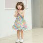 NWT Rainbow Striped Girls Sleeveless Ruffle Dress 2T 3T 4T 5T