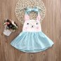 NWT Girls Easter Bunny Rabbit White Blue Sleeveless Dress 2T 3T 4T 5T