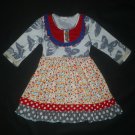 NEW Girls Boutique Ruffle Butterflies Heart Print Long Sleeve Dress Valentines