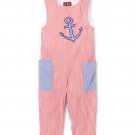 NEW Lil Cactus Nautical Anchor Baby Boys Red Plaid Overalls Jumpsuit 4th of July