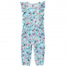 NWT CRAZY 8 Baby Girls Blue Floral Rayon Ruffle Romper Sunsuit Jumpsuit