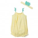 NWT Gymboree California Dreamers Girls Yellow Pineapple Romper Sunsuit Headband