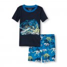 NWT The Childrens Place Dinosaur Glow in the Dark Boys Short Sleeve Pajamas Set