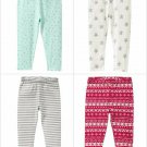 NWT Crazy 8 Girls Silver Sparkle Striped Stars Leggings 2T 3T 4T 5T