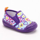 NWT Skidders Girls Heart Print Ultimate Gripper Skid Proof Slip On Shoes 8 10