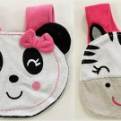 NEW Panda Zebra Baby Girl Terry Cloth Teething Drool Bib