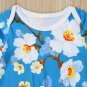 NEW Baby Girls Blue Floral Long Sleeve Ruffle Romper Jumpsuit