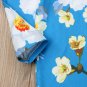 NEW Baby Girls Blue Floral Long Sleeve Ruffle Romper Jumpsuit