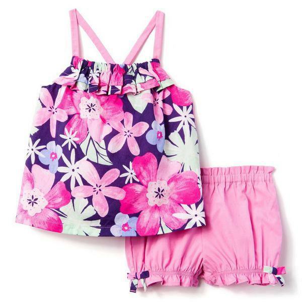 NWT Gymboree So Tropical Floral Ruffle Tunic Bloomers Baby Girl Outfit Set