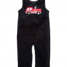 NWT Nursery Rhyme Baby Boys Firetruck Black Corduroy Overalls 3 6 9 Months