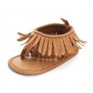 NEW Baby Girl Brown Faux Suede Fringe Sandals Crib Shoes 1 2 3