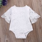 NWT Baby Girls White Floral Lace Romper Bodysuit Sunsuit Jumpsuit