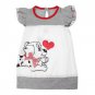 NEW Puppy Dog Sequin Heart Girls Sleeveless White Dress Valentines Day