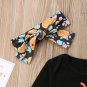 NEW Pumpkin Baby Girls Bodysuit Pants Hat & Headband Outfit Set Halloween