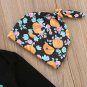 NEW Pumpkin Baby Girls Bodysuit Pants Hat & Headband Outfit Set Halloween
