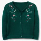 NWT Gymboree Creative Types Girls Embroidered Green Cardigan Sweater 2T