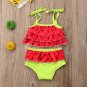 NEW Watermelon Girls Red Ruffle Tankini Bikini Swimsuit