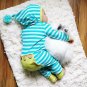 NEW Baby Boys Blue Striped Hooded Long Sleeve Romper Jumpsuit