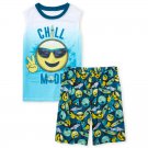 NWT The Childrens Place Emoji Boys Short Sleeve Pajamas Set 7-8 10-12 14 16