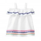 NWT Gymboree True Blue Summer Baby Girls White Embroidered Ruffle Linen Dress