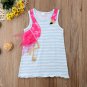 NWT Girls Flamingo Blue Striped Sleeveless Dress 2T 3T 4T 5T 6