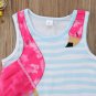 NWT Girls Flamingo Blue Striped Sleeveless Dress 2T 3T 4T 5T 6