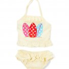 NEW Lil Cactus Surfboards Baby Girls Yellow Seersucker Top Bloomers Outfit 3-6 M