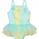 NWT Candlesticks Toddler Girls Neon Green Blue Skirted Tutu Swimsuit 18 24 M 2T