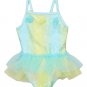 NWT Candlesticks Toddler Girls Neon Green Blue Skirted Tutu Swimsuit 18 24 M 2T