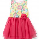 NWT Nannette Girls Floral Rose-Accent Sleeveless Tutu Dress 2T 3T 4T 5 6