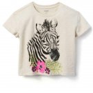 NWT Gymboree Camp Must-Haves Zebra Cropped Short Sleeve Shirt 7-8 10-12 14