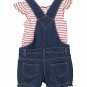 NWT Nannette Girls Anchor Nautical Shortalls Overalls Shirt Outfit Set