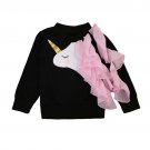 NEW Unicorn Black Long Sleeve Pink Ruffle Shirt 2T 3T 4T 5T 6 7