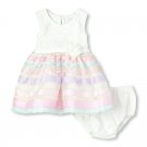 NWT The Childrens Place Baby Girls Lace Sleeveless Striped Dress Bloomers Set