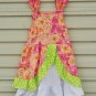 NWT Boutique Floral Coral Pink Sleeveless Girls Ruffle Dress