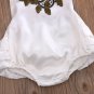 NWT Baby Girls 3D Flower White Sleeveless Ruffle Romper Sunsuit Jumpsuit